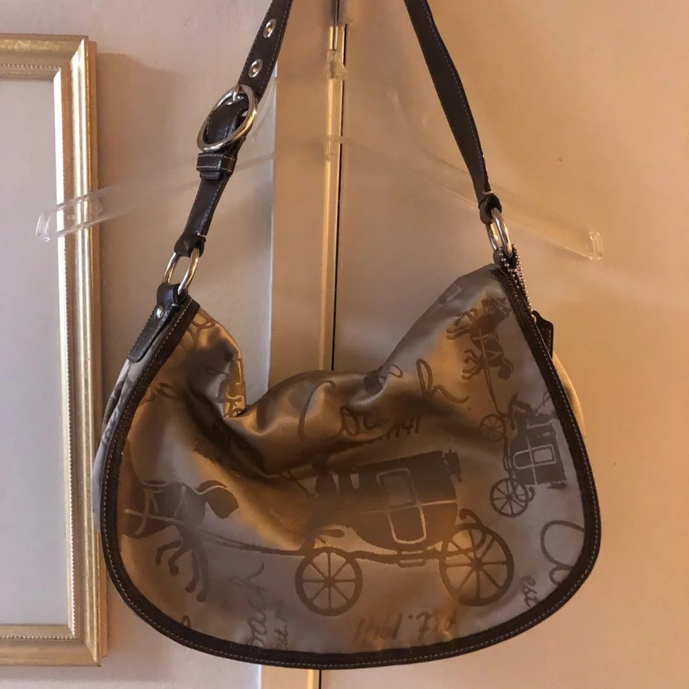 € Coach “Ashley” Sateen Stagecoach Purse- $200 or $180 w/offer